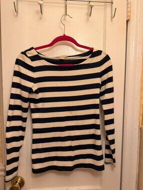 Cotton & spandex wide stripe long sleeve shirt